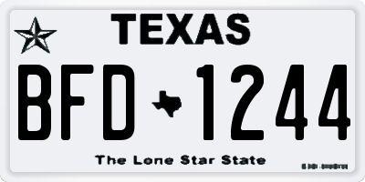 TX license plate BFD1244