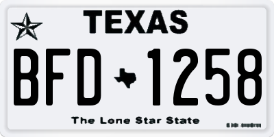 TX license plate BFD1258
