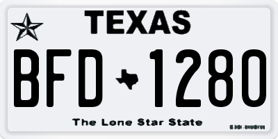 TX license plate BFD1280