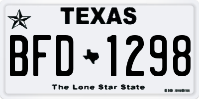 TX license plate BFD1298