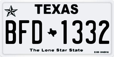 TX license plate BFD1332