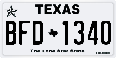 TX license plate BFD1340