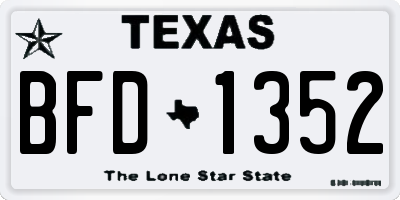 TX license plate BFD1352