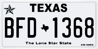 TX license plate BFD1368