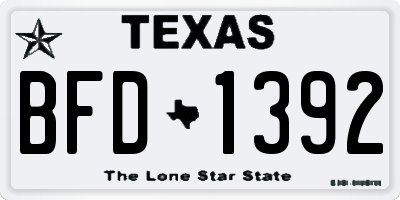 TX license plate BFD1392