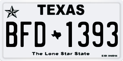 TX license plate BFD1393