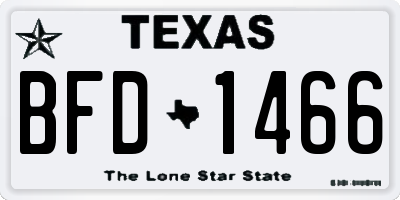 TX license plate BFD1466