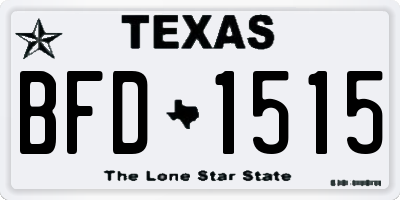 TX license plate BFD1515