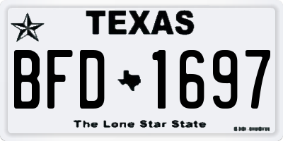 TX license plate BFD1697