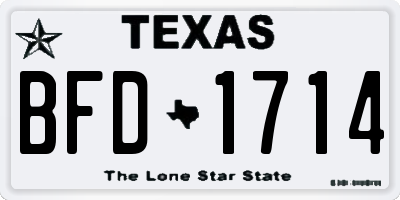 TX license plate BFD1714