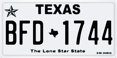 TX license plate BFD1744