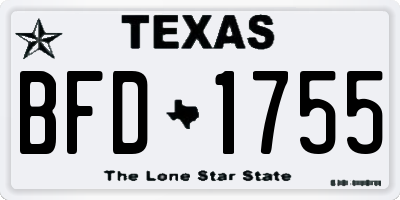 TX license plate BFD1755