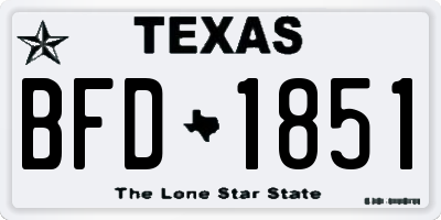 TX license plate BFD1851