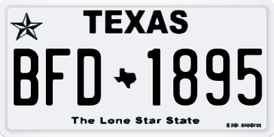 TX license plate BFD1895