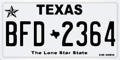 TX license plate BFD2364