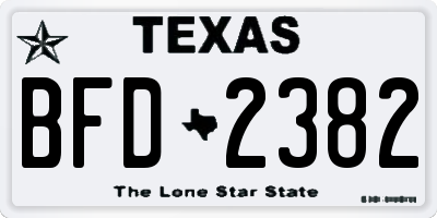TX license plate BFD2382