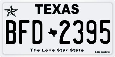TX license plate BFD2395