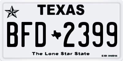 TX license plate BFD2399