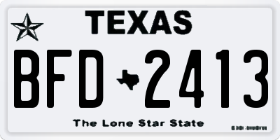 TX license plate BFD2413