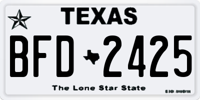 TX license plate BFD2425