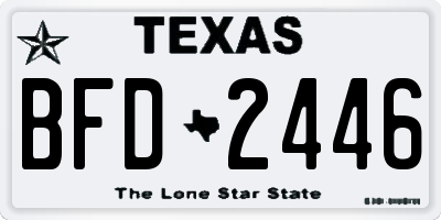 TX license plate BFD2446