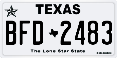 TX license plate BFD2483