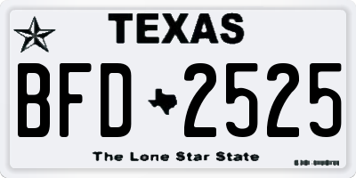 TX license plate BFD2525