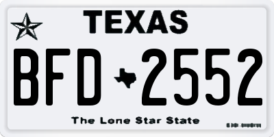 TX license plate BFD2552