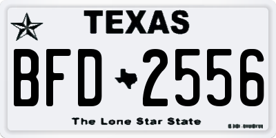 TX license plate BFD2556