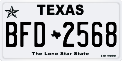 TX license plate BFD2568