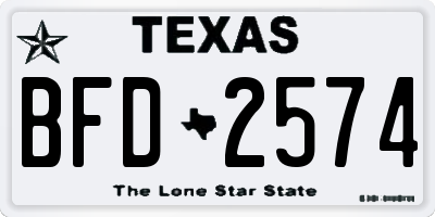 TX license plate BFD2574