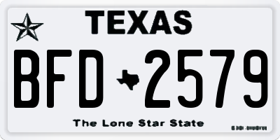 TX license plate BFD2579