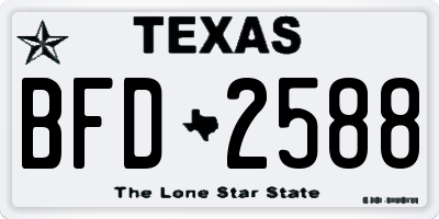 TX license plate BFD2588