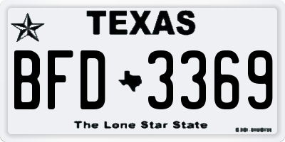 TX license plate BFD3369