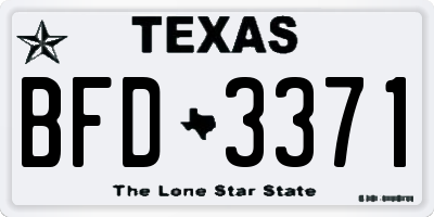 TX license plate BFD3371