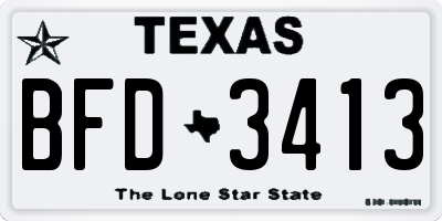 TX license plate BFD3413