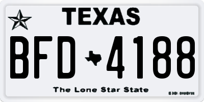 TX license plate BFD4188