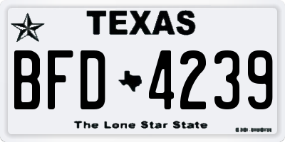 TX license plate BFD4239