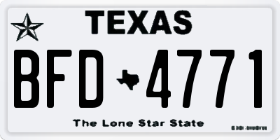 TX license plate BFD4771