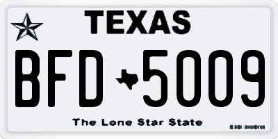 TX license plate BFD5009