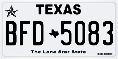 TX license plate BFD5083