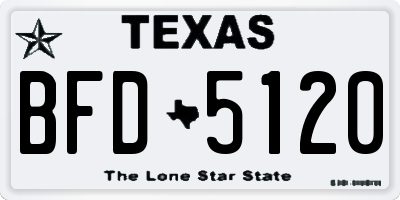 TX license plate BFD5120
