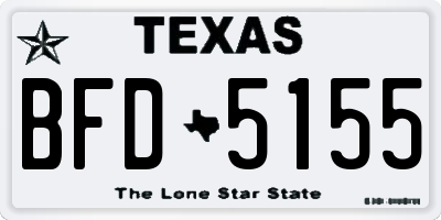 TX license plate BFD5155