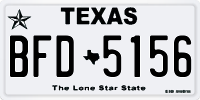 TX license plate BFD5156