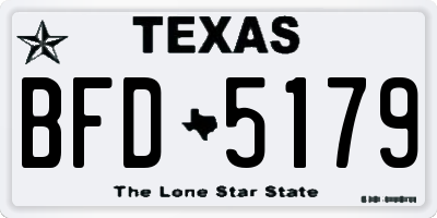 TX license plate BFD5179