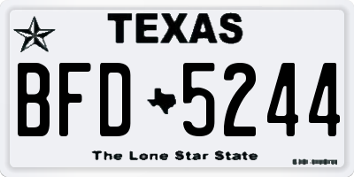 TX license plate BFD5244