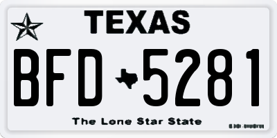 TX license plate BFD5281