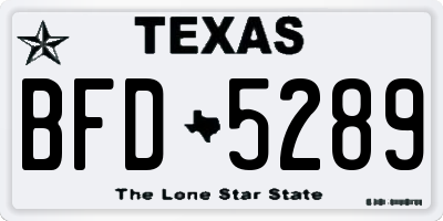 TX license plate BFD5289