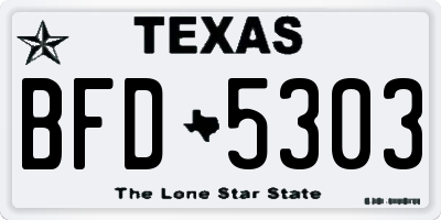 TX license plate BFD5303