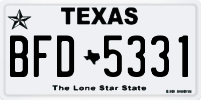 TX license plate BFD5331
